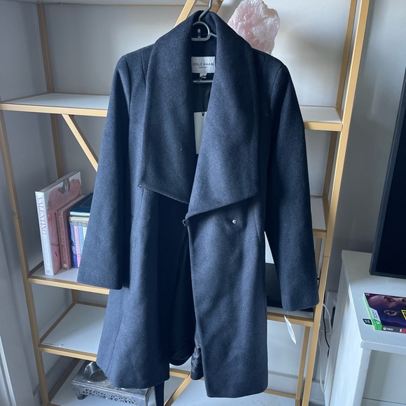 Cole Haan Women's Belted Wrap Coat - Size: 10 - Picture 6 of 8